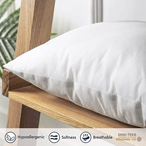 Phantoscope Premium Outdoor Pillow Inserts - Pack of 2 Square Form Water Resistant Polyester Throw Pillows, Made in USA Couch Sham Cushion Stuffer, 18 X 18 inches