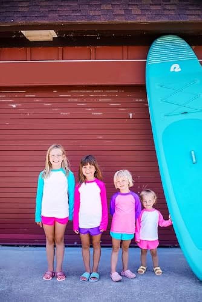 City Threads Girls' SPF50 Rash Guard Sun Swimming Tee Pool & Beach