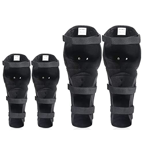 Moto Wolf Leather Elbow and Knee Pads for Adult Men and Women Protective Gear Set for Roller Skating Cycling Biking BMX Bicycle Scooter Rollerblades Skateboard Motor Cycle