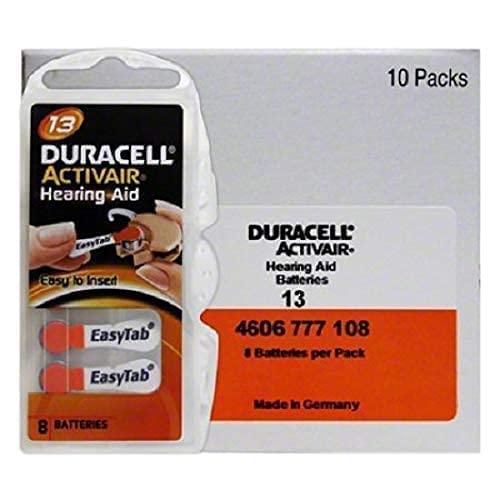 Duracell Activair Hearing Aid Batteries: Size 13 (80 Batteries)