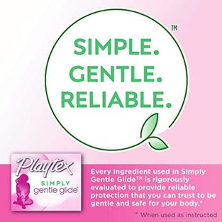 Playtex Simply Gentle Glide - 18 Tampons [9 Regular - 9 Super] - Lightly Scented - 360 Degree Protection