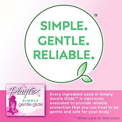 Playtex Simply Gentle Glide - 18 Tampons [9 Regular - 9 Super] - Lightly Scented - 360 Degree Protection