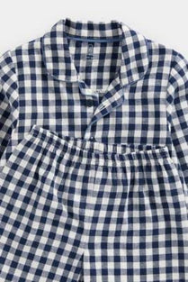 Mothercare Boys EA368 Blue Gingham Woven Pyjamas 2-3Y