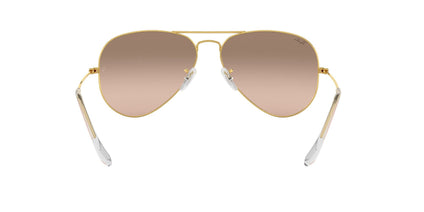 Ray-Ban Mens 0RB3025 Classic Flash Mirrored Aviator , Color: Gold/Pink Mirror Gradient, Size: 55 mm