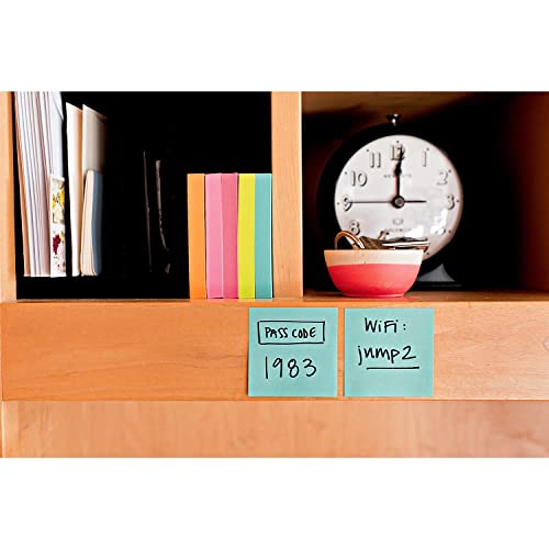 Post-it Super Sticky Notes 2 x 2 in (47.6 x 47.6 mm) 622 | Miami Assorted colors | Extra Sticky Notes | For Note Taking, To Do Lists | Clean Removal | Recyclable | 90 sheets/pad | 8 pads/pack