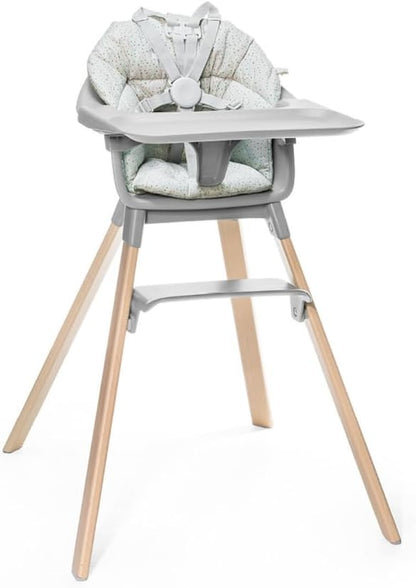 Stokke Clikk Cushion - Compatible with Stokke Clikk High Chair - Provides Support for Babies - Made with Organic Cotton - Reversible & Machine Washable - Best for Ages 6-36 Months - Grey Sprinkles