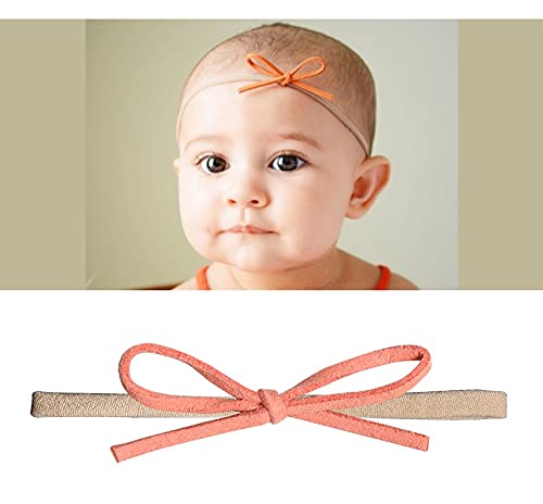 Mumoo Bear Baby Girl Headbands-Nylon Bows 10 Packs Mix Style Hair Band Accessories for Newborn Toddler and Little Baby