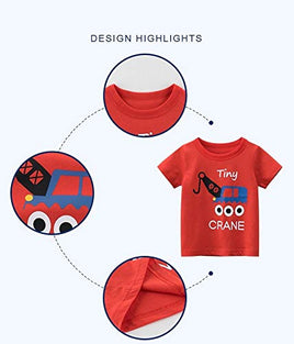 LeeXiang Toddler Boys' 2-Pack Short Sleeve T-Shirt Tops Tee Size for 2-7 Years