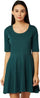 Miss OliveWomen's Solid Round Neck Half Sleeve Mini Skater Dress(MOSS17D07-54)