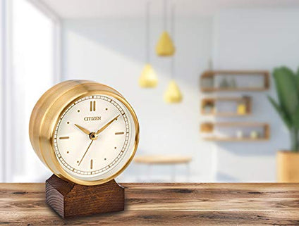 Citizen CC3002 Workplace Desk Clock, Gold-Tone