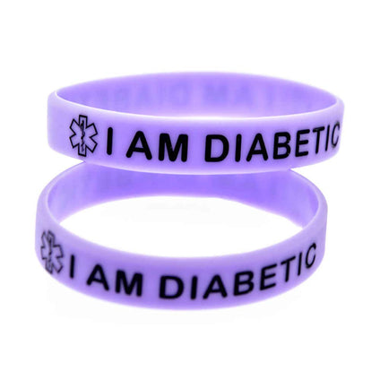 The Electric Mammoth I Am Diabetic Awareness Alert Diabetes Silicone Bracelet Wristbands