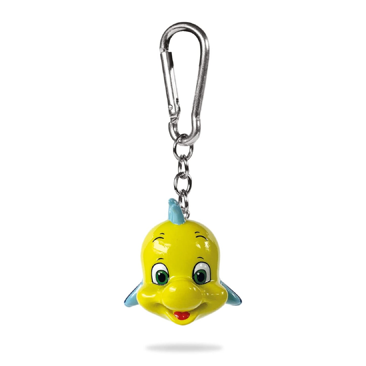 Pyramid International Disney The Little Mermaid Keyring (3D Flounder Design) Carabiner, Zip Pull or Backpack Charm, Key Chains for Men and Key Chains for Women - Official Merchandise