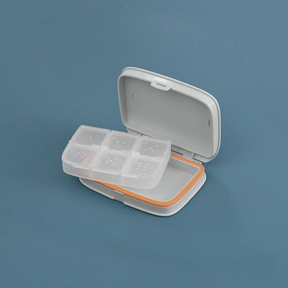 6 Compartments travel pill organizer,medicine organizer, Moisture proof small portable pill box,Pill case,Pill dispenser for Pocket Purse Daily Medicine Vitamin Fish Oil Holder Container,