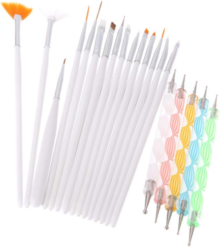 20 pcs Nail Art Design Set Dotting Painting Drawing Polish Brush Pen Tools