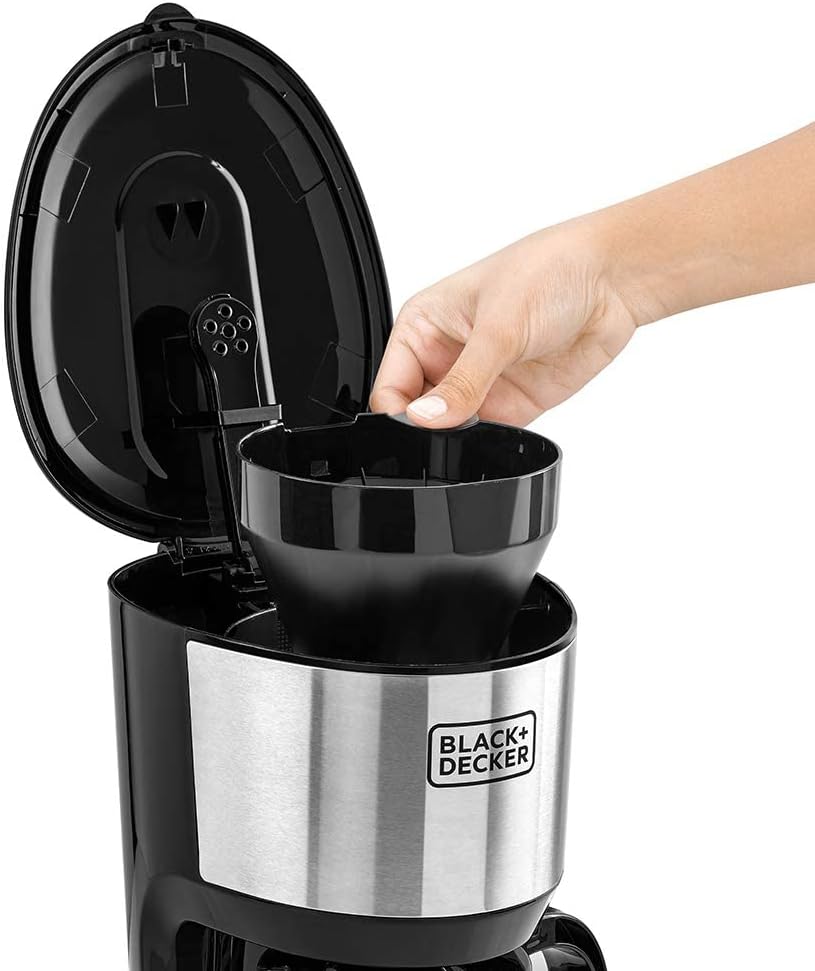 Black & Decker 750W 1.25L Coffee Maker/Coffee Machine 10 Cup Glass Carafe, With Drip Stop Mechanism To Avoid Spillage And Dishwasher Safe, For Drip Coffee and Expresso Black DCM750S-B5