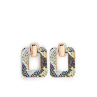 Aldo Women's Pierced Earring Thigoni Rectangle Drop Earrings, Grey/Gold