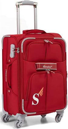 Senator Soft-Shell Luggage Extra Large Size Expandable Lightweight, Check in Size Luggage with Spinner Wheels 4 LL003 (Checked Luggage 32-Inch, Red)