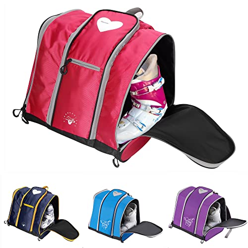 Sports boots backpack for kids toddler everything rollerblade, skate, ski, snowboard boots, helmet, gloves and snacks perfect for ski, snowboard, skate, outdoor activities or air travel VieGreenleaf