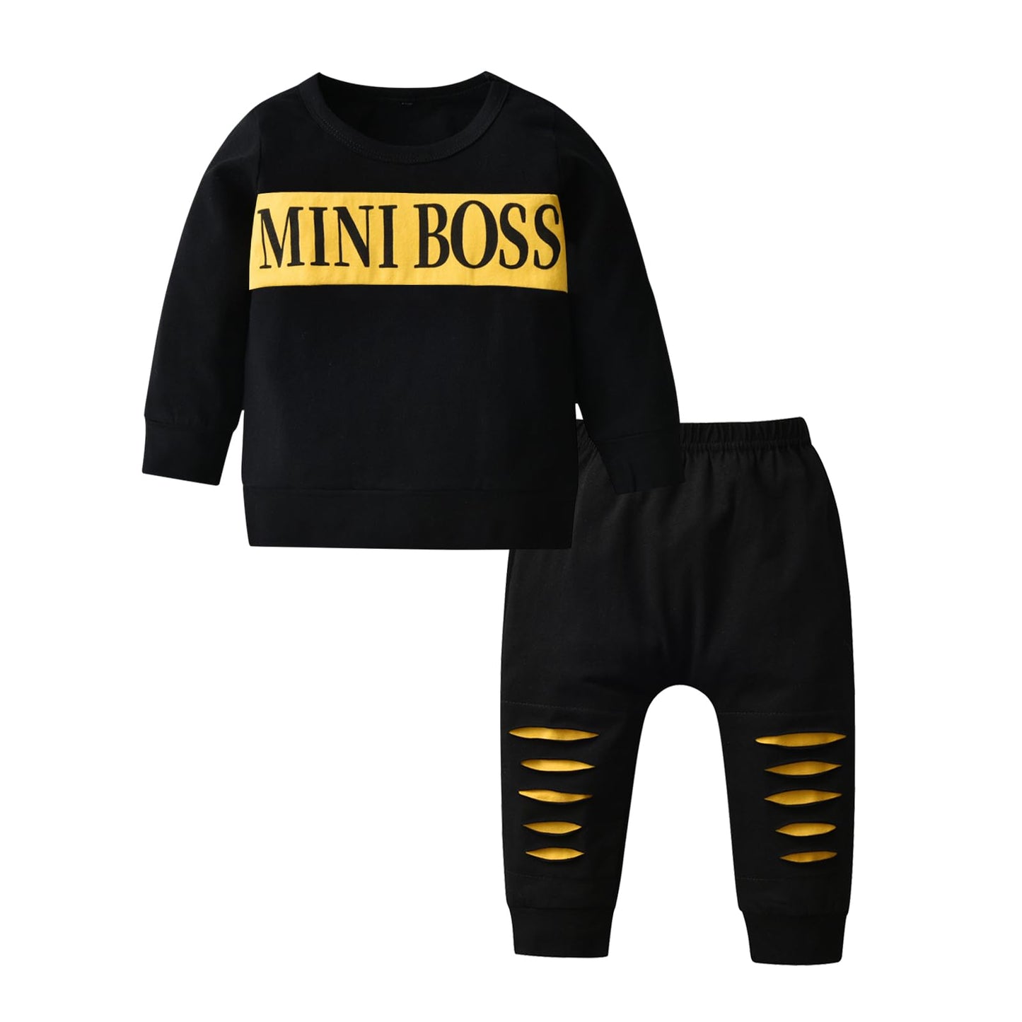 Planooar Baby Clothing Set Baby Boys Clothing Outfit Short Sleeve Letter Print T-Shirt Top + Trousers Clothing (0-6 Months)