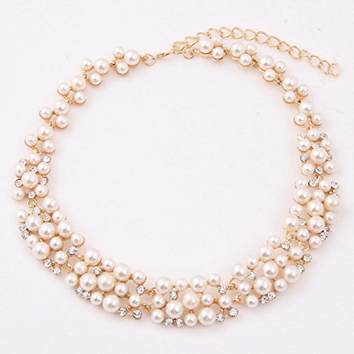 Shining Diva Fashion Jewellery Pearl Necklace Set with Earrings for Women and Girls (Golden) (rrsd8484s)