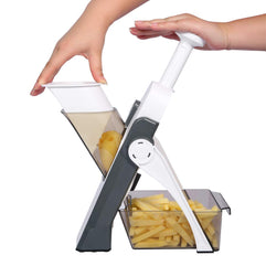 Adjustable Mandoline Slicer Safe Vegetable Slicer by ONCE FOR ALL Food Chopper Vegetable Cutter Quick Dicer Fruit French Fry Julienne