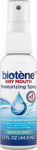 Biotene Gentle Mint Moisturizing Mouth Spray, Sugar-Free, for Dry Mouth and Fresh Breath, 1.5 ounce