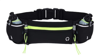Upgraded Running Belt with Water Bottle, Running Fanny Pack with Adjustable Straps, Large Pocket Waist Bag Phone Holder for Running Fits Smartphones, Running Pouch