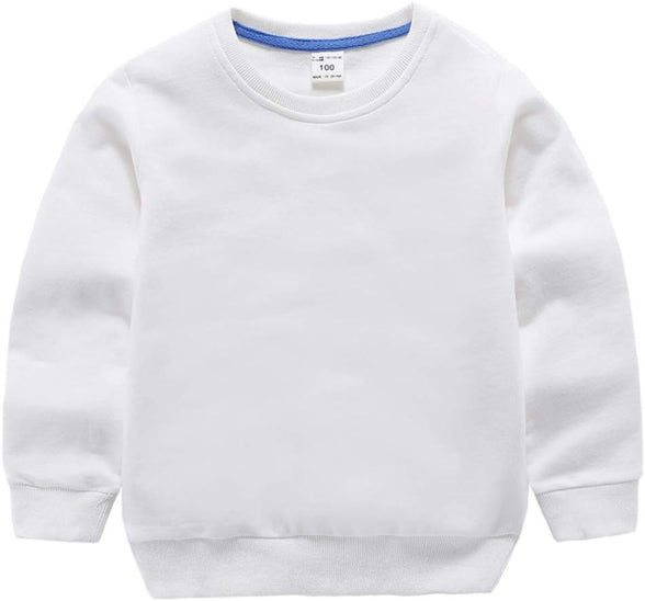 DCUTERQ Boys' Crewneck Thin Sweatshirt Girls Sport Long Sleeve Cotton Pullover Tops Kids Toddler Solid T-Shirt