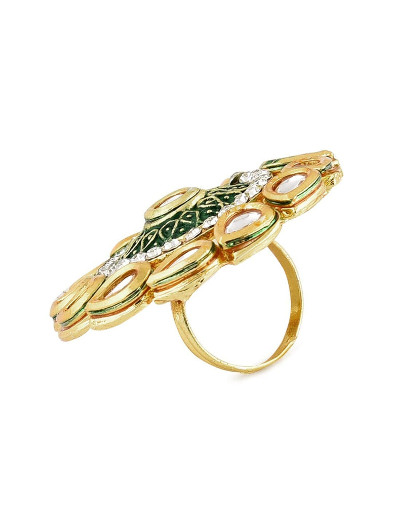 Zaveri Pearls Set Of 3 Wedding Collection Adjustable Finger Rings For Women-ZPFK11498
