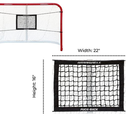 Winnwell Training Puck Back Target - Shooter Tutor Hockey Trainer Equipment - Improve Shot Accuracy with Ice Hockey Pucks & Street Hockey Balls