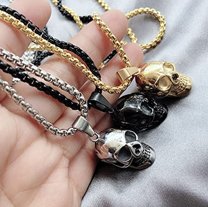 ShiQiao Spl Skull Pendant Necklace Gothic Halloween Accessories for Women Men Punk Accessories for Boys Christmas Birthday Gifts for Boys