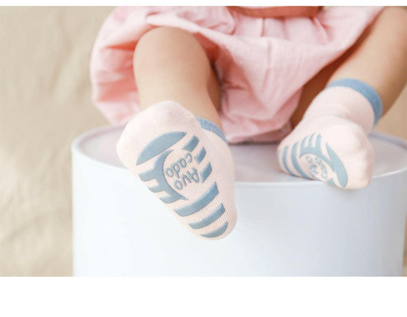 SYOSI Baby Anti-Slip Socks, SYOSI Ankle Cotton Socks Pack of 6, Spring and Autumn Cartoon Fruit Dispensing Non-slip Floor Socks for Babies, Children's Toddler Girls Socks