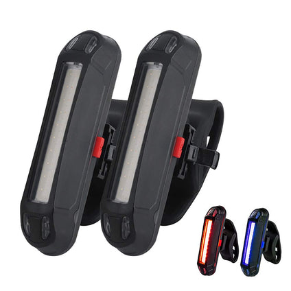 Boruit 2 Pack Rear Bike Tail Light, Ultra Bright USB Rechargeable Bicycle Taillights, Red/Blue High Intensity Led Accessories Fits On Any Bike, Easy to Install for Cycling Safety