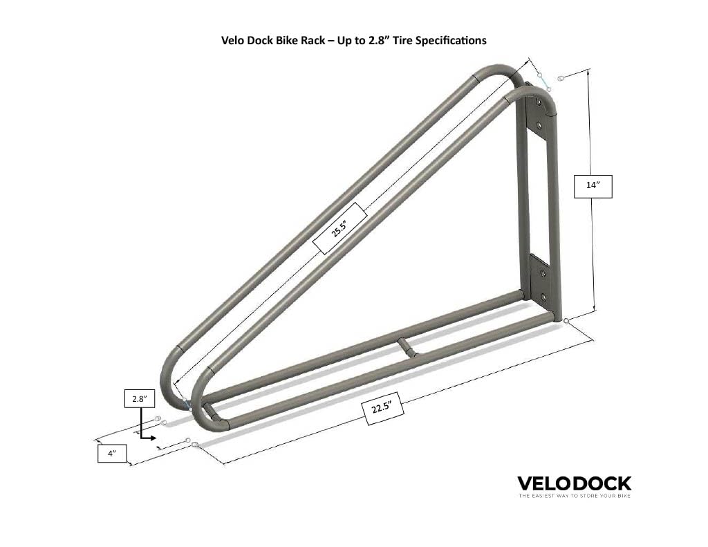 Velo Dock Wall Bike Rack - Space-Saving Vertical Bike Rack For Garage Or Commercial Use - Simple & Secure Bicycle Storage For Adult Bikes - (Regular Bike Rack)