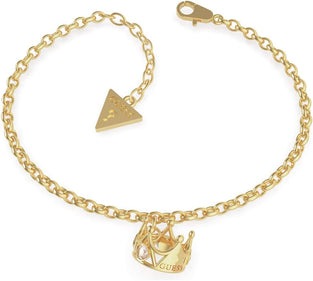 Guess Women's Crown Pendant Chain Bracelet, Golden