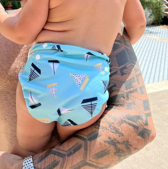 Bambi & Boo - Reusable Baby Swim Diapers, Adjustable Diaper Swim For Toddlers & Babies, Newborn To 18 Months Old, 6-26lbs (3kg-12kg), Waterproof Lined With Soft Mesh Interior, Perfect For Swim Lessons