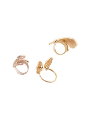 Zaveri Pearls Gold & Rose Set Of 3 Contemporary Finger Rings-ZPFK10576