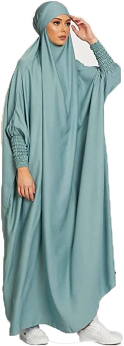 Women's Muslim One Piece Prayer Dress for Women Abaya Dress Islamic Middle East Dubai Turkey Maxi Abaya Kaftan with Hijab Dress in Full Length