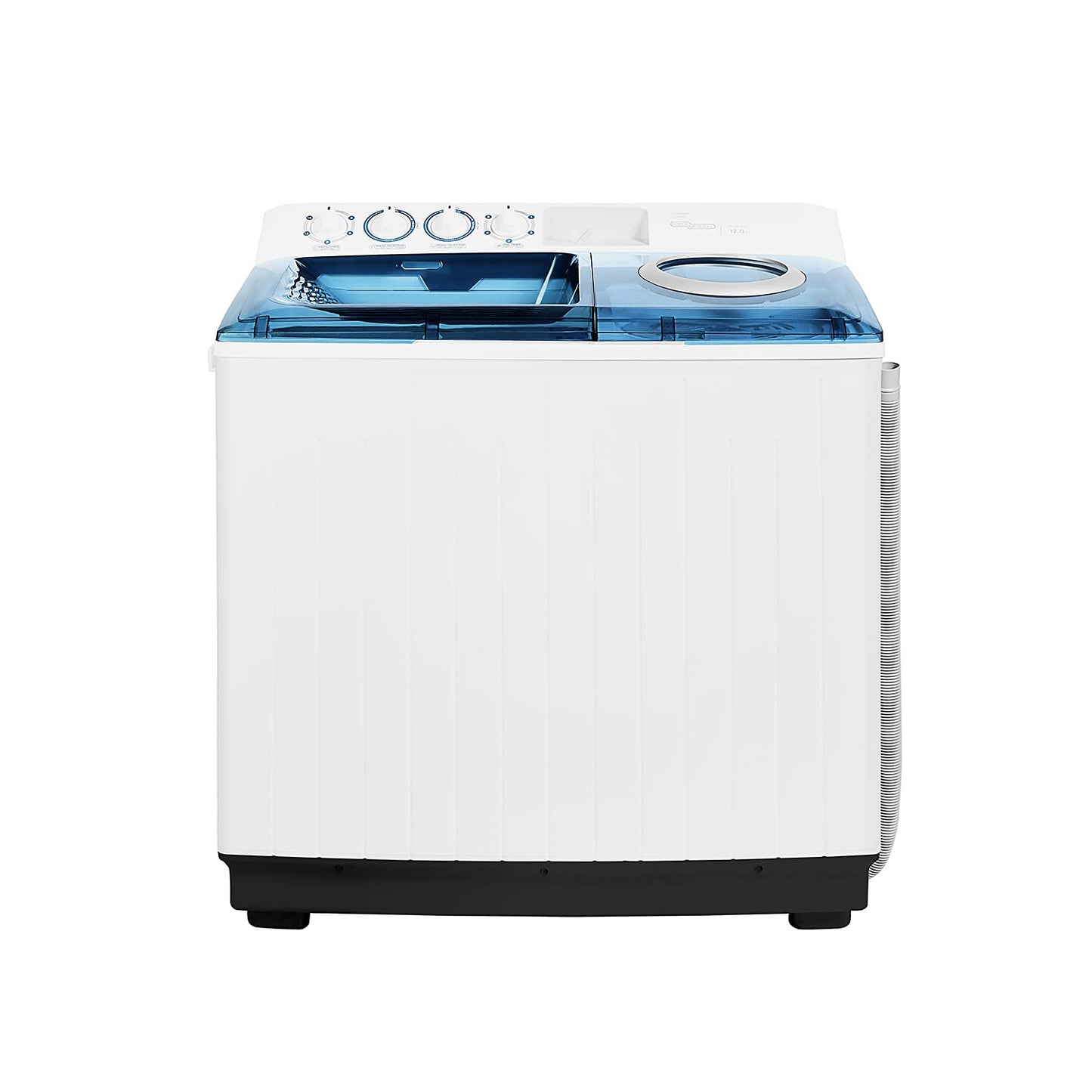 Super General 12 kg Twin-tub Semi-Automatic Washing Machine, White/Blue, efficient Top-Load Washer with Lint Filter, Spin-Dry, SGW-125, 95 x 58 x 103.5 cm, 1 Year Warranty