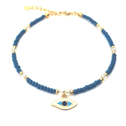 Alwan Long Size Anklet with an Evil Eye for Women - EE3695MNBLEY