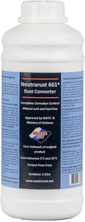 Neutrarust 661® Rust Converter - The Original Water based & Non-Hazardous. MOD & NATO Approved (1 Litre) 10-12 square metres coverage