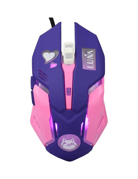 Greshare Gaming Mouse,Pink Backlit Optical Game Mice Ergonomic USB Wired with 2400 DPI and 6 Buttons 4 Shooting for Computer/Win/Mac/Linux/Andriod/iOS. (Purple)