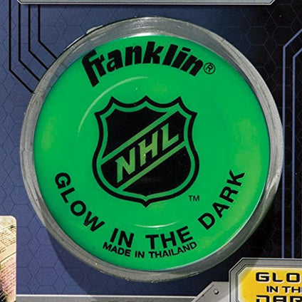 Franklin Sports Street Hockey Puck - Glow in The Dark Outdoor Hockey Puck - Official Size Street Hockey Puck for Kids + Adults - Green