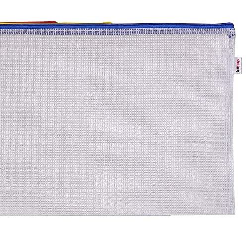 Deli e5654 pvc mesh a4 zipper bag, assorted