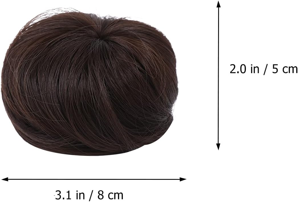 OSALADI Hair Extensions, Synthetic Hair Bun Wig Hair Chignon Wig Hair Plate Tool Hairpiece Wig Dark Brown