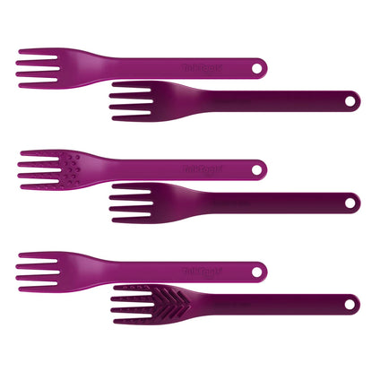 TalkTools® Magenta Fork™ - Provides oral awareness during feeding | Encourages lip closure | Increases sensory awareness | FDA compliant, Latex, Lead, BPA, and Phthalates free (Set)