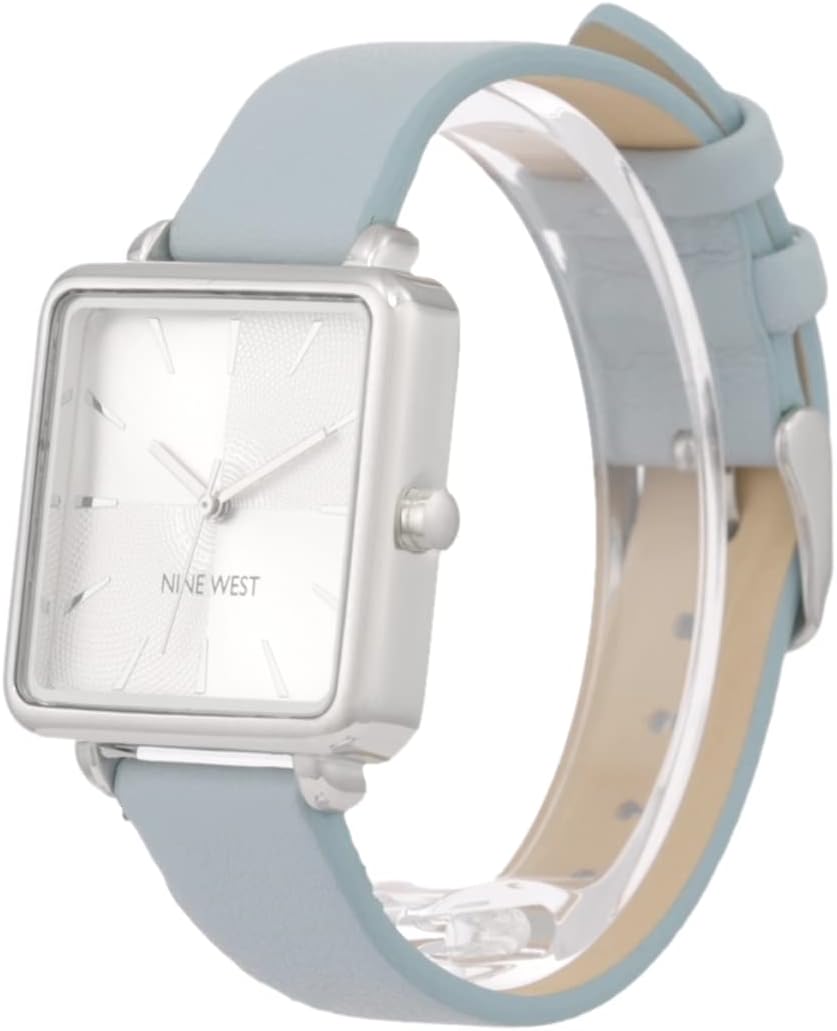 Nine West Women's Japanese Quartz Dress Watch with Faux Leather Strap