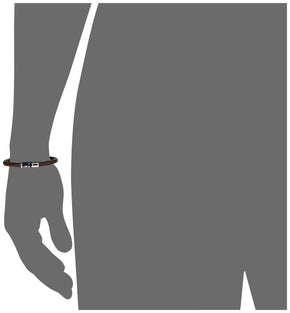 Tommy Hilfiger Men's Leather Bracelet, Silver