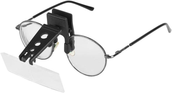 Clip On Glasses Type Magnifying Glass Magnifier 1.5x 2.5x 3.5x Magnification Plastic Lens with Hard Case