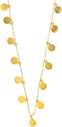 مجموعة مجوهرات من قلادة وأسورة مطلية بالذهب من ألوان ألوان للنساء-EE3686NBMG